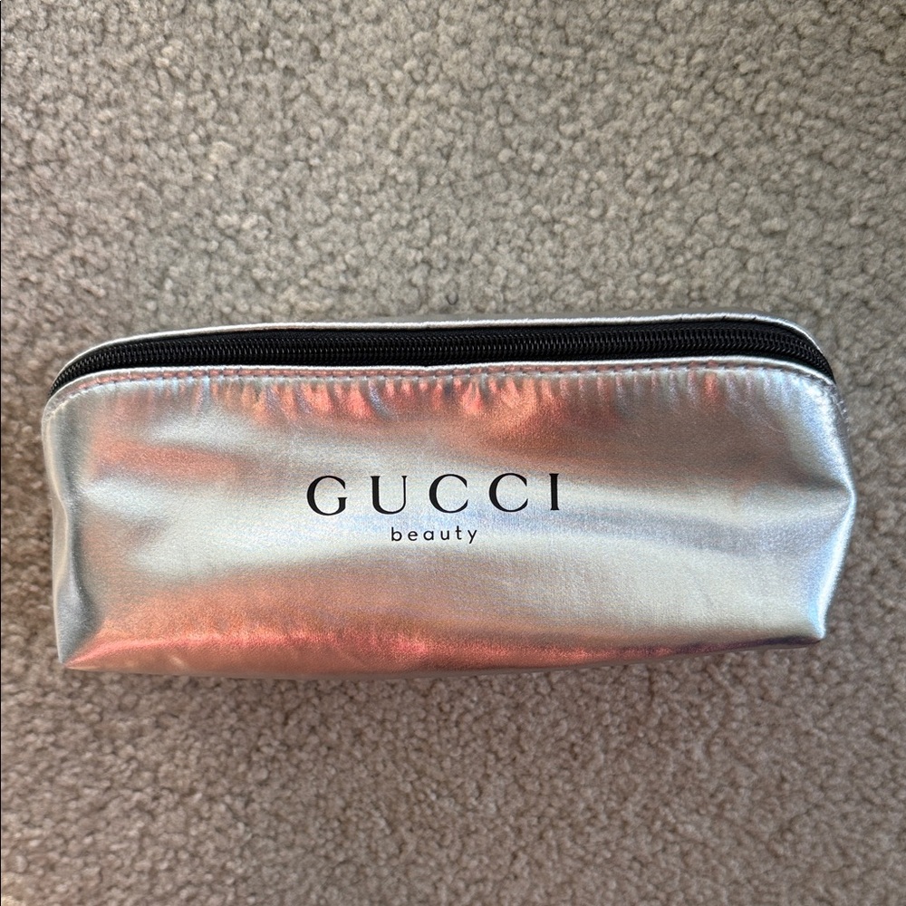 Gucci Beauty Metallic Silver Pouch